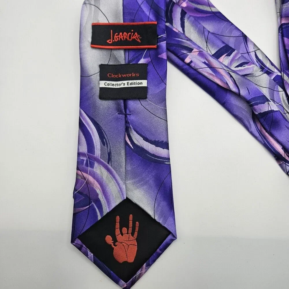 Jerry J. GARCIA‎ Clockworks Swirl Silk Tie Abstract Work Wedding Party 60.5x3.5